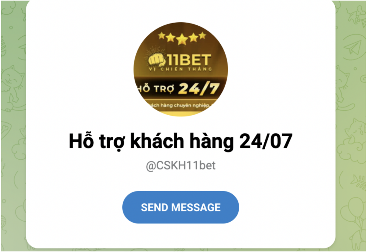 Liên hệ 11bet qua Telegram 